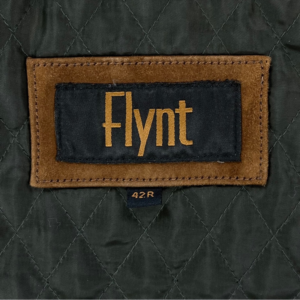 SOLD! FLYNT Distressed Leather Hybrid Coat Jacket Size 42R - Picture 14 of 16